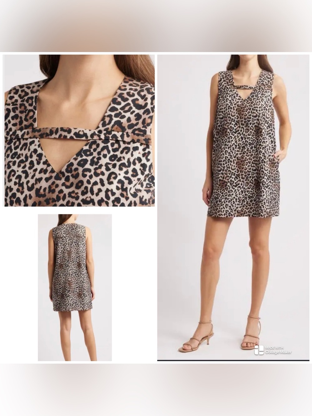 Du Paradis Heather Shift Minidress Leopard Print